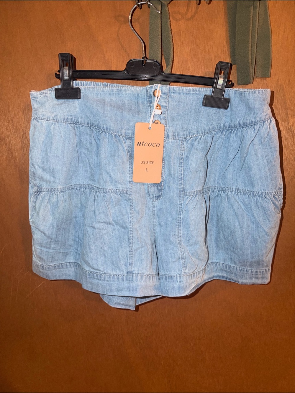 Light Blue Denim Skort Shorts - Women's